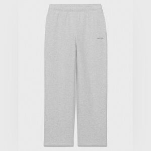 Aritzia TNA Cozy Fleece Mega Straight Sweatpant in Heather Chrome.